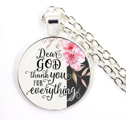 Dear God Thank You For Everything Bible Verses Nursery Verse Necklace Fashion Jewelry Religion Pendant Christian