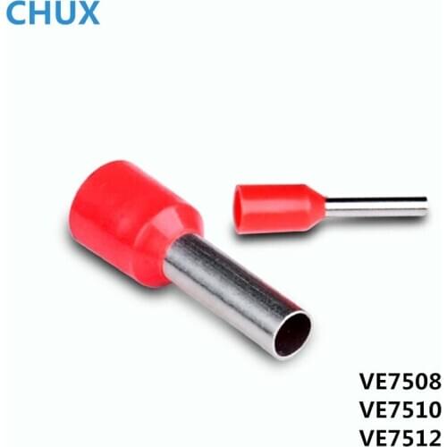 VE7508 VE7510 VE7512 Electrical Tube Insulating Insulated Terminal 500PCS 0.75sqmm Heat shrinkable tube Pin Cable Wire Connector