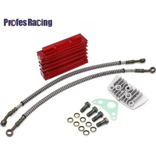 CNC Oil Cooler Kit Radiator Aluminium Adapter Engine Cylinder Cover Cooling For ATV Pit Dirt Bike motocross motocycle 50CC-110CC