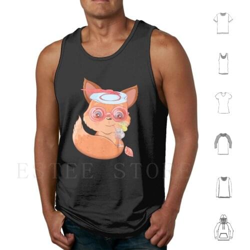 Liitle Fox Summer Life : Cute Fantasy Shirt. Tank Tops Vest Sleeveless Beach Life Cute Fox Little Fox Cone Cute Cream