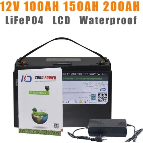 12V 100AH LiFePO4 Battery with Waterproof BMS for Golf Carts
