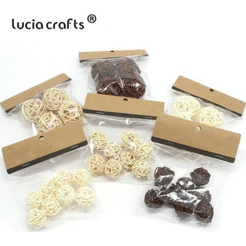 Lucia Crafts 4/8pcs/lot Rattan Ball DIY Ornaments Wicker Sepak Takraw Ball Christmas Wedding Party Home Decor Accessories M0503