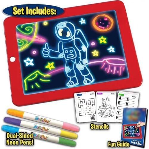 3D Magical pade Reuse Create Art That Glows Magic Board Children Writing Board Clipboard Gift Response Creative Toy