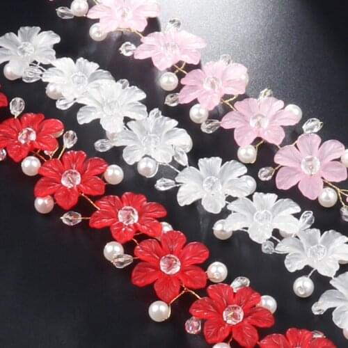 Fashion Handmade Bride Bridesmaid Hair Flower Jewelry Wedding Crown & Tiara Banquet Headpiece Wedding Crowns