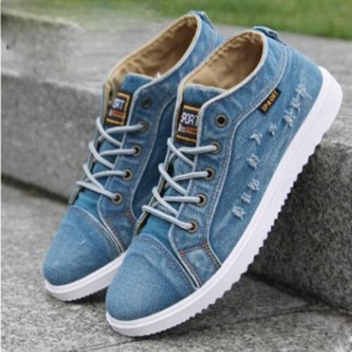 Spring Breathable Mens High-Top Canvas Shoes Mens Korean Style Trendy Shoes Non-Slip All-match Casual Sports Shoes Mens Shoes