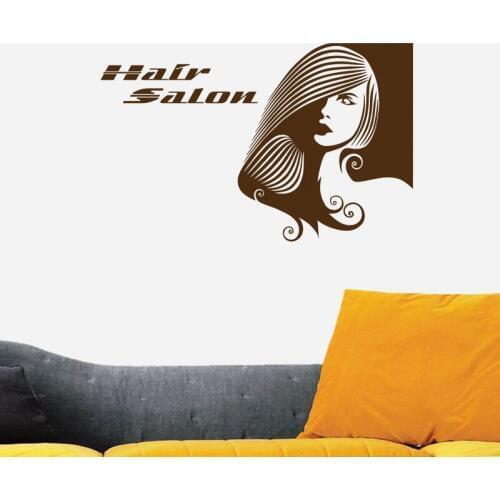 Beauty Salon Sticker Hair Salon Wall Decal Barber Shop Scissor Vinyl Window Decals Decor Mural Hairdresser Glass Sticker