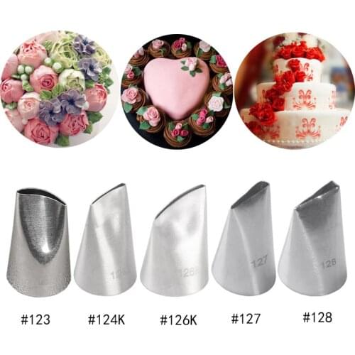 1-5pcs Cake Decorating Tips Icing Piping Nozzles For Decorating Cakes Cupcake Cream Pastry Tips Baking Tools#123#124K#126K#127