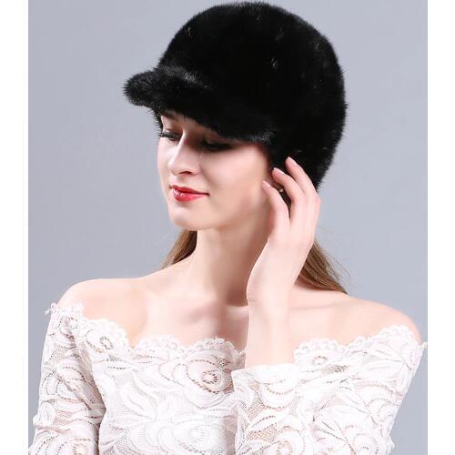 New Mink Fur Warm Visor Cap Women Korean Version Ear Protection Thicken Visors Hat Female Casual Outdoor Fashion Lady Hats H7051