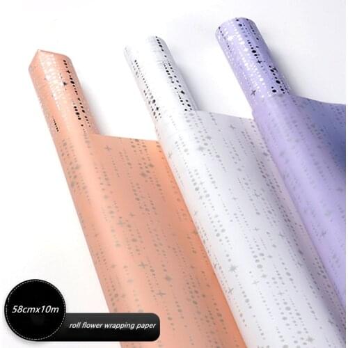58cmx10m Roll Bronzing Flower Wrapping Paper Korean Waterproof Bouquet Gift Wrapping Material Florist Supply