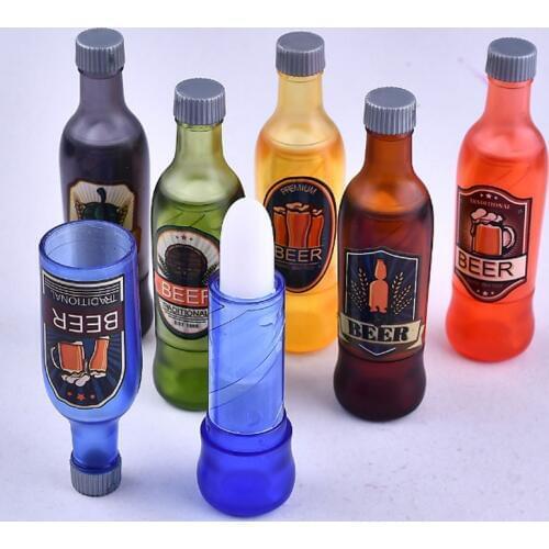 Sale 1PC 2018 New Cosmetics Random color Men fruity colourless Moisturizer Women beer bottle lip balm Unisex Replenishment