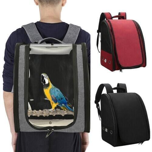 Parrot Carrying Backpack Bird Carrier Bird Carrying Cage Hiking Bag Breathable Outdoor Travel Bird Transport Bag Birds Supplies