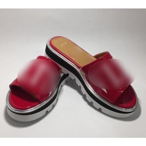 Women Luxury Design Platform Slippers Spring Summer Fashion Flip Flops Lightweight Comfy Sandals Genuine Leather Shoes