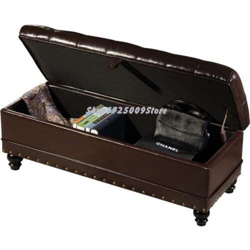 European style wear and try on shoes stool storage physical hair clothing store long small sofa bench balcony bed end storage le