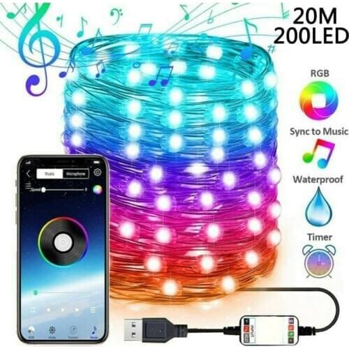 LED String Lights Christmas Tree Decoration Lights Smart Bluetooth Personalized String Light Customized App Remote Control Light