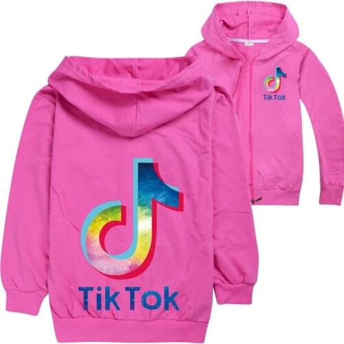 TIK TOK Hoodies Toddler Clothes Autumn Cool Kids Girls Coat Boys Zipper Sweatshirt Spring Sport Childrens Tops