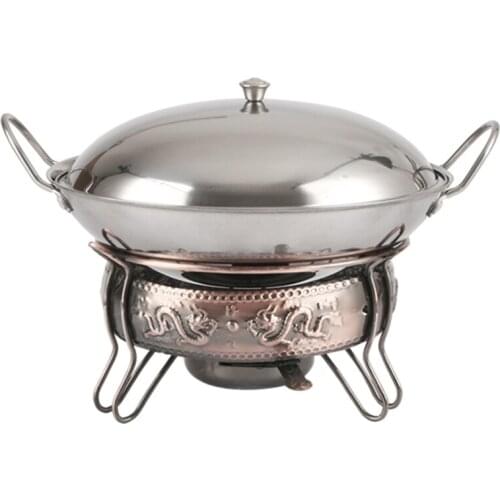 Outdoor lamp solid liquid restaurant tableware stainless steel portable furnace hotpot pots cooking Alcohol stove small hot pot