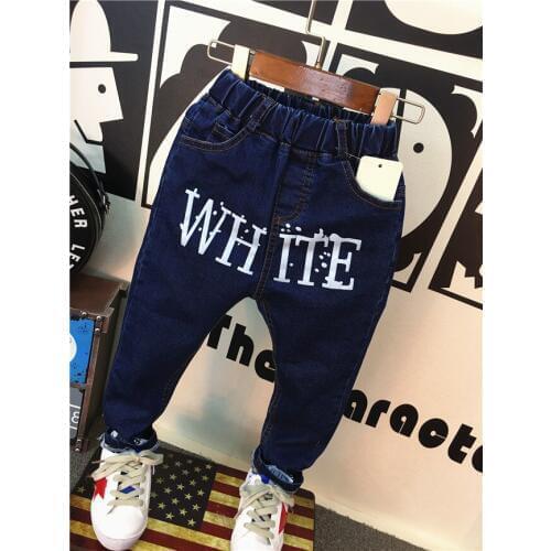 2020 spring new European station boys awesome version of the old sand washed letters jeans