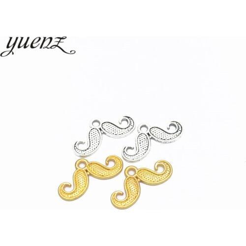 YuenZ 40pcs Antique Silver color Beard Charms Pendants Jewelry Making Metal Charm DIY Handmade Craft 20*10mm I151