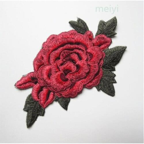 1PC Embroidered Flower Applique Neckline Clothes Fabric Venise Floral Sewing Supplies Craft Wedding Dress Neck Collar Lace Trim