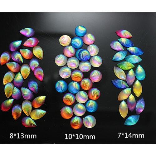 100pcs Shiny AB Round/Teardrop/Marquise Charms Resin Flatback Cabochon DIY Garment Craft Decoration