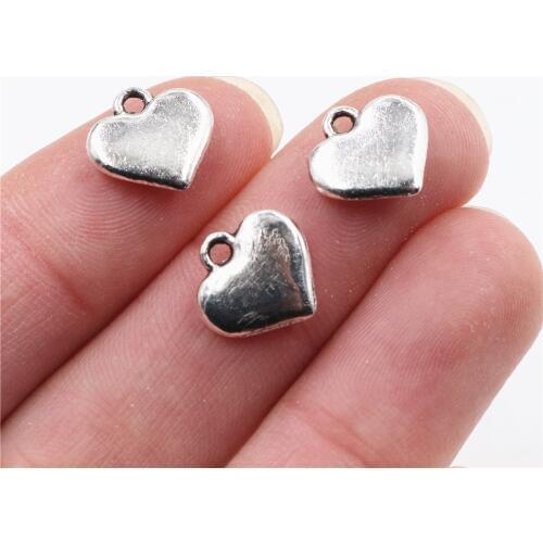 12x10mm 20pcs Antique Silver Plated Heart Handmade Charms Pendant:DIY for bracelet necklace-P5-09
