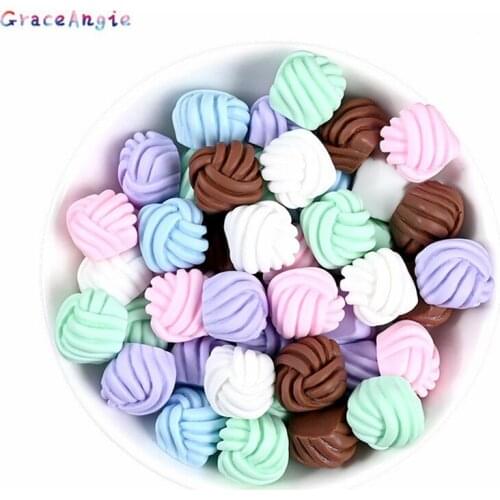 20Pcs Resin Kawaii Flatback cream candy balls cream mobile phone case accessories handmade hairpins stationery boxes diy Studs