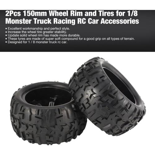 4Pcs 150mm Wheel Rim and Tires for 1/8 Monster Truck Traxxas HSP HPI E-MAXX Savage Flux Racing RC Car Model Toys Hobby Parts
