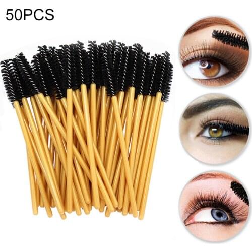 50pcs Eyelash Extension Brush Eyebrow Brush Mascara Eyelash Applicator Curler Eye Lash Brow Makeup Brushes Kit Cosmetic Tools
