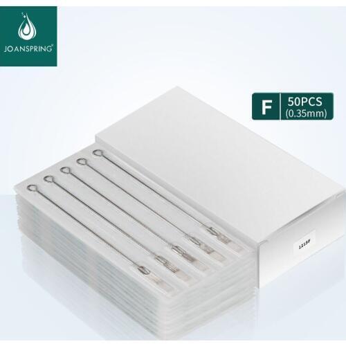50Pcs Medical Stainless Steel Tattoo Needles 5F 7F 9F 11F 13F 15F 0.35MM Disposable Agujas Microblading Naalden Tattoo Needle