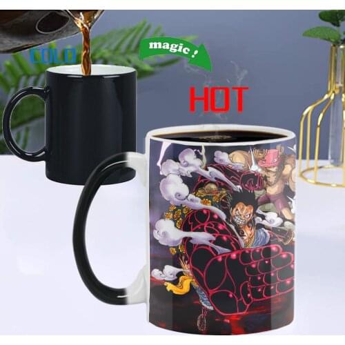Creativity One Piece Coffee Mugs Color Change Tea Cup Luffy Anime Cartoon Circumjacent Novelty For Gifts Birthday Party Element