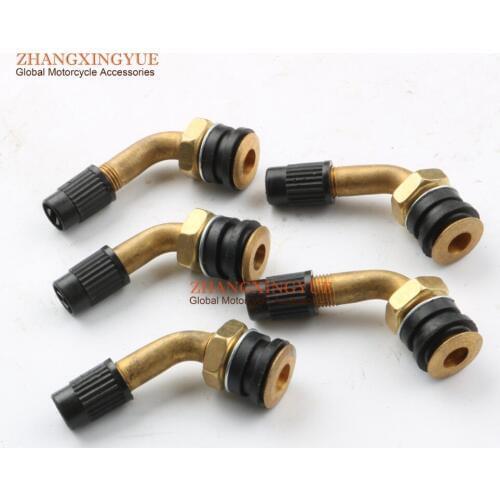 5PC TUBELESS TIRE BENT VALVE STEM SNAP IN for Scooter Motorcycle ATV Moped Gy6 50 125 150