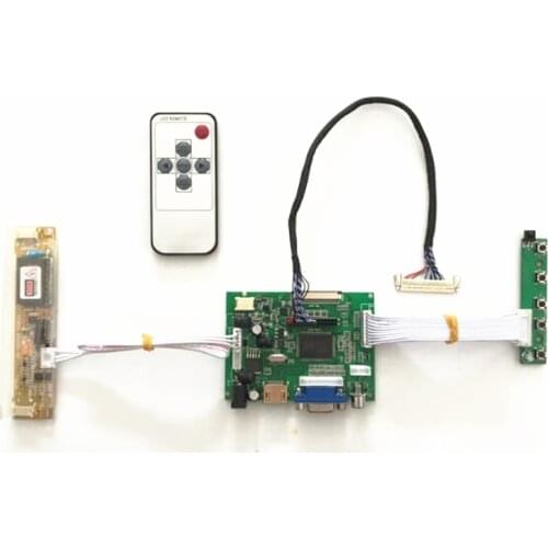 Free shipping RTD2660 VGA AV LCD Controller Board for 1366x768 18.5 inch HT185WX1-100 2CCFL LVDS LCD driver board DVI