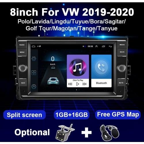 Eunavi 2 Din Android 9.0 Car Radio 8 " Car Play RDS GPS FM Auto Stereo For VW POLO/Lavida/Lingdu/Tuyue/Bora/Sagitar/Golf Tour