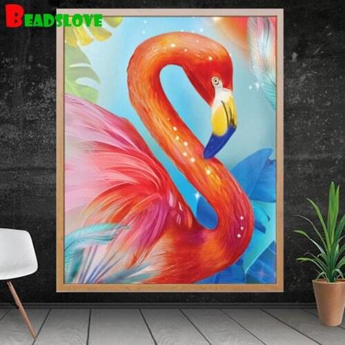 Flamingo diamond art crystal painting diamond painting animal mosaic diamond set embroidery for Wall Painting home decor