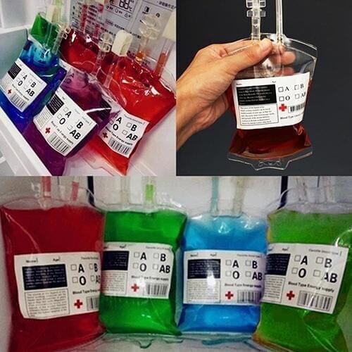 HOT SALE! Halloween Party Cosplay Transparent Drink Blood Bag Beverage Bottle
