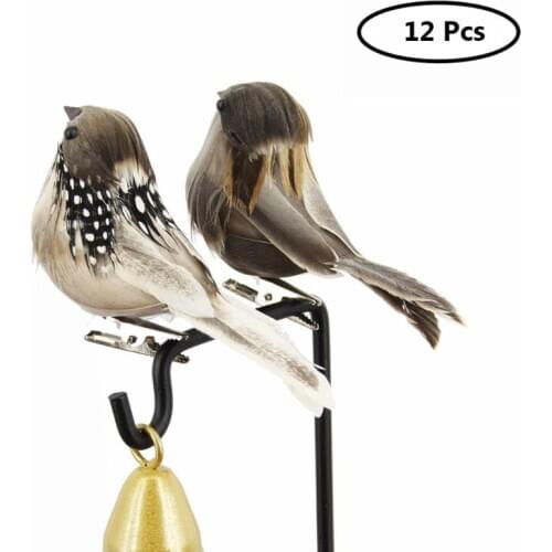 12 Pcs Artificial Foam Feather Simulation Bird with Clips for Christmas Tree Dec High Quality and Brand New