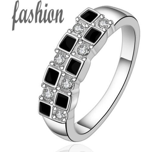 NEW Fashion!Wholesale silver plated Ring,Fashion Jewelry engagement ring Finger Ring For Lady Inlaid Crystal Super Offer