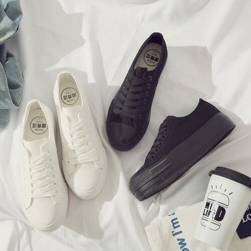 Vulcanize shoes sneakers Women Trainers Summer Canvas Shoes White Sneakers Femme Lace-Up Ladies Footwear zapatillas mujer X7-44