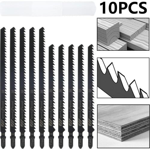 10 Pcs HCS Jig Saw Blades T744D/T344D Reciprocating Saw Blade for Wood Fast Cutting Woodworking Safety for Home DIY Tools