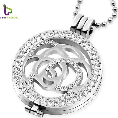 My coin necklace Hollow 33mm coins disc for Women fit 35mm coin holder with 80cm bead chain 6 style for choose MICP173-178