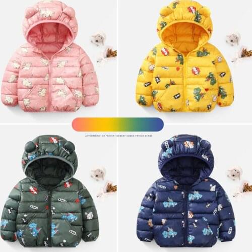 New Winter Cotton Jacket Warm and Thick Cartoon Coat for Boys Girls Children Kids