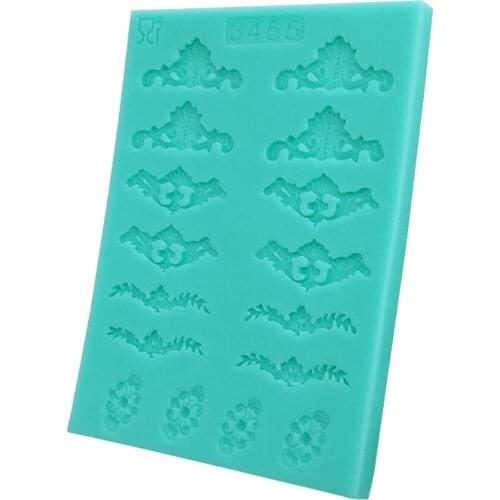 Wholesale 10 pcs/lot Decorative Pattern Silicone Mold Fondant Cake Decoration Tools