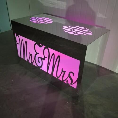 Luxury Mirrored Silver MR&MRS Bar Table For Party Wedding Decor