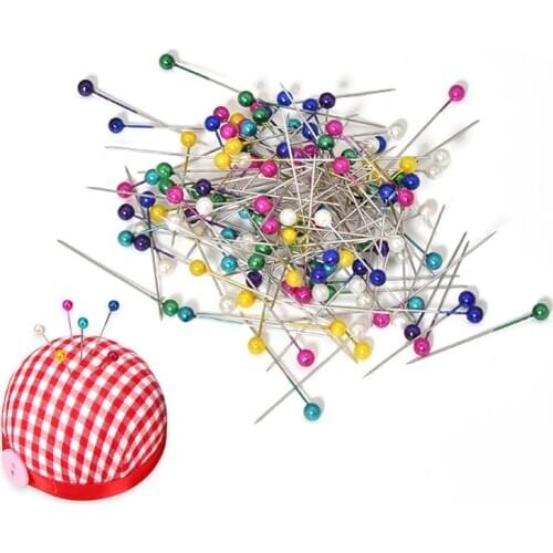 LMDZ 100/50Pcs/Box Sewing Needle Pins Round Pearl Head Dressmaking Weddings Corsage Florists Patchwork Pins DIY Craft Tools