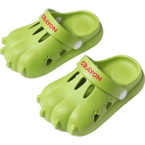 Comfortable Cartoons Slippers For Boys Girls Summer Kids Beach Shoes 3D Dinosaur Claw Hole Shoes EVA Sandals For Children