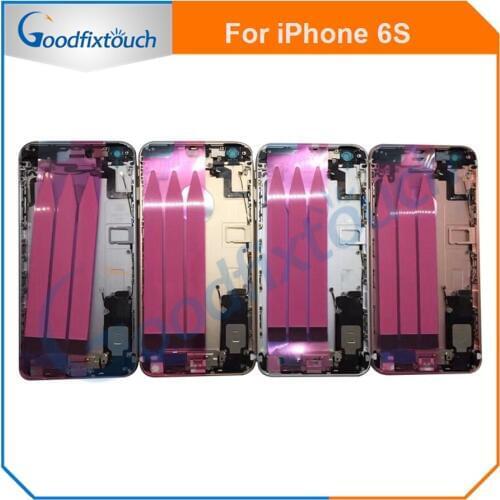 High Quality For iPhone 6S Back Middle Frame Chassis Full Housing Rear Cover Battery Door With Flex Cable Housing Assembly