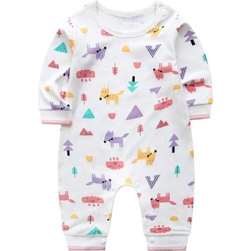 ZWY1056 Newborn Infant Baby Boys Girls Romper Cotton Good Quality Long Sleeve Solid Jumpsuit Toddler Clothes Outfits