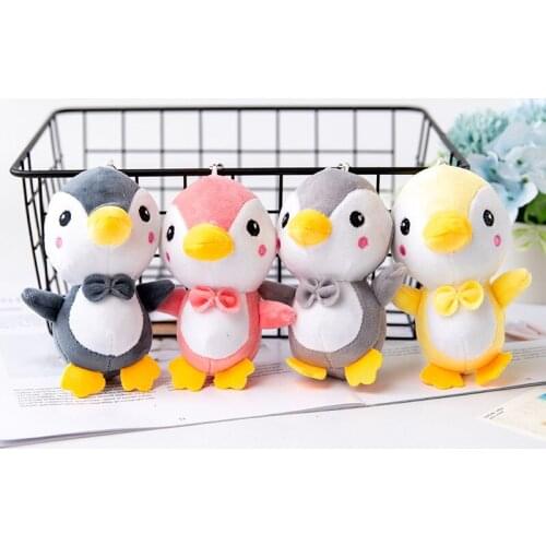 12CM Cute Penguin Stuffed Animal Plush Toys Keyring Key Chain Toys Doll Gift