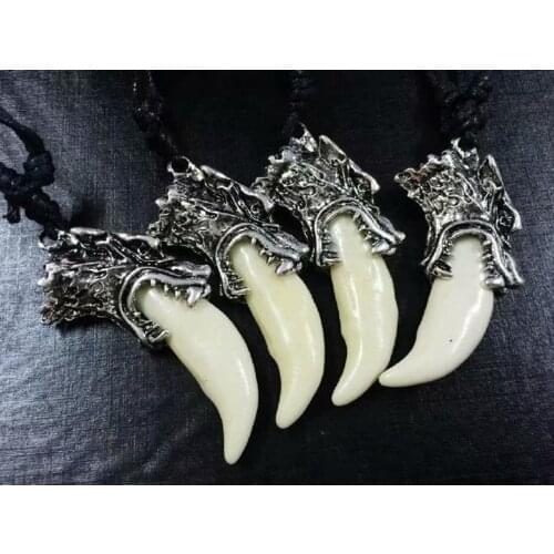 16 pcs Tibet Wolf Teeth Pendant Charm Mens Carve Simulation