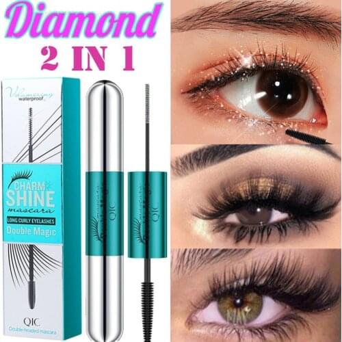 2 in 1 Double Head Mascara Brighten Waterproof Long Eyelashes Black Eye Lasting Cosmetics Y3Q9
